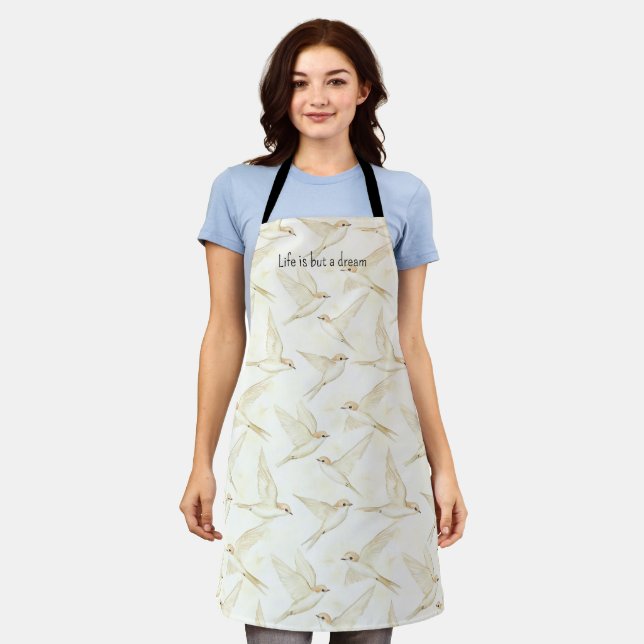 Romantic life is but a dream birds   apron (Worn)