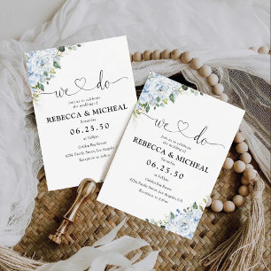 Romantic Light Blue Floral Wedding Invitation
