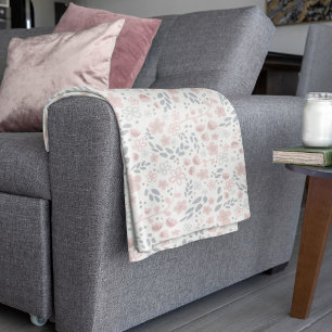 Romantic Light Pink Tiny Floral Pattern Feminine Fleece Blanket