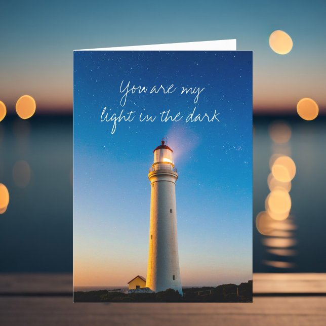 Romantic Lighthouse Love Quote Valentine's Day Holiday Card (Creator Uploaded)