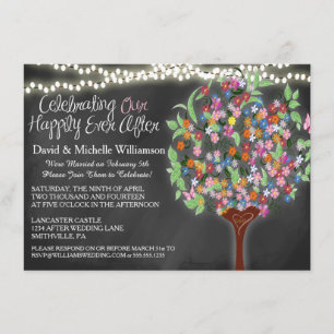 Romantic Lights Whimsical Tree Post Wedding Invite