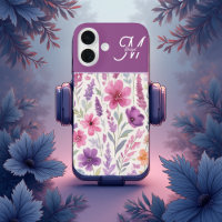 Romantic lila pink Pastel Botanical Spring Meadow