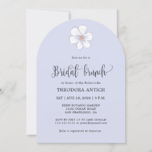 Romantic Lilac Floral  Bridal Brunch Invitation