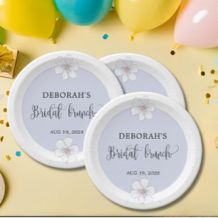 Romantic Lilac Floral Bridal Brunch Paper Plate