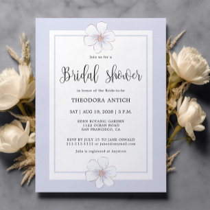 Romantic Lilac Floral  Bridal Shower  Invitation