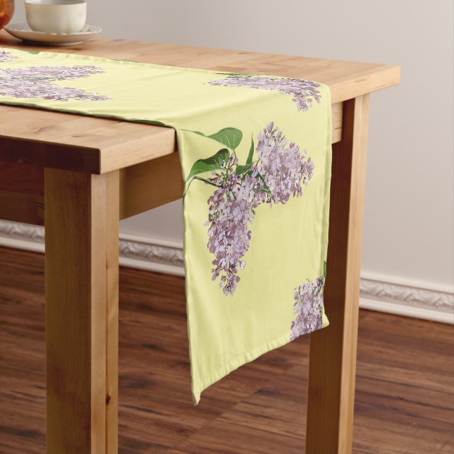 Romantic Lilacs on Cream Table Runner (In Situ)