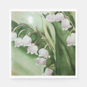 ROMANTIC LILY OF THE VALLEY FLOWER PARTY NAPKIN
