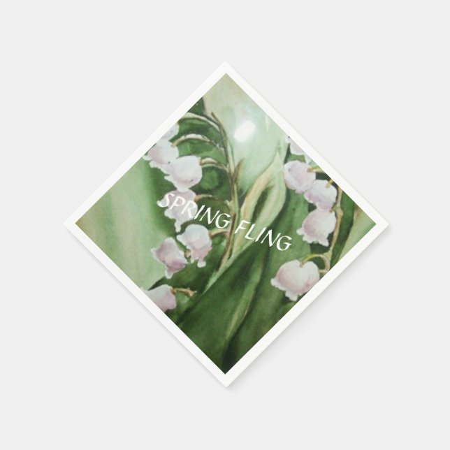 ROMANTIC LILY OF THE VALLEY NAPKIN (Corner)