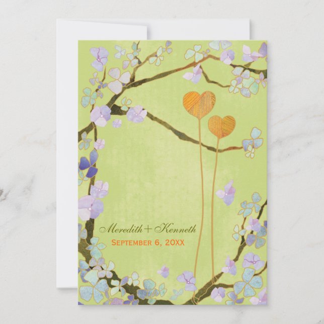Romantic Lime Green Wedding Invitation (Front)