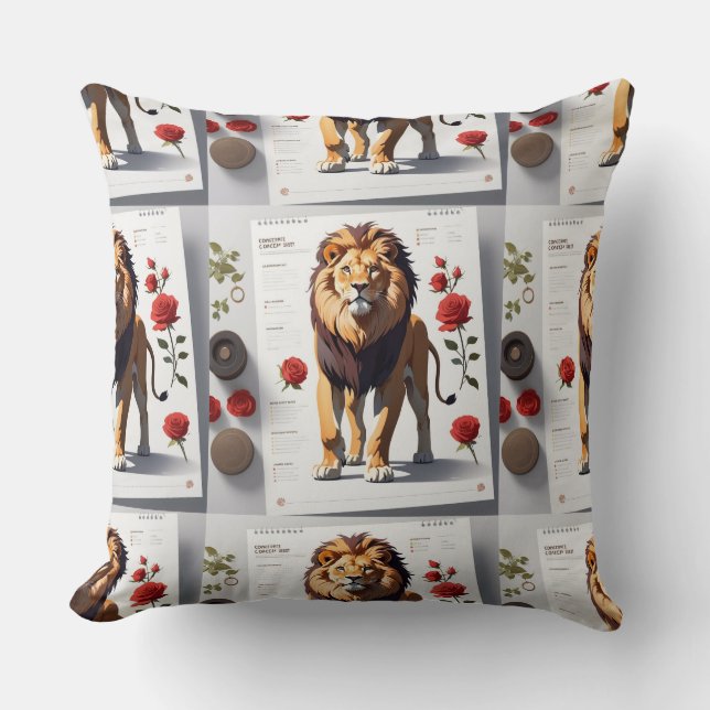 Romantic Lion Face Design1 Cushion (Front)