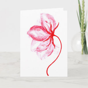 Romantic Lipstick Kisses Floral Folded Greeting Ca Card