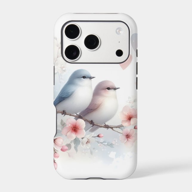 Romantic Love Birds Cherry Blossom Branch (Back)