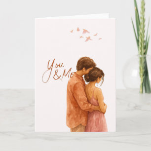 Romantic Love Card You & Me with Couple in Aquariu