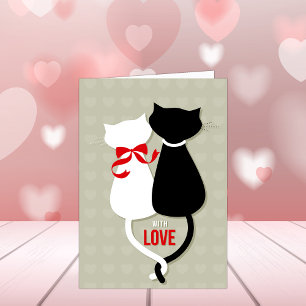 Romantic Love Cats Valentine Card