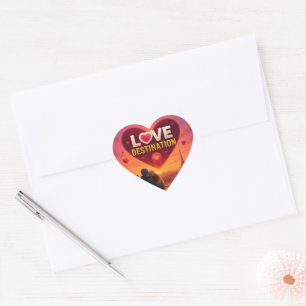 Romantic Love Destination Valentine’s Day Travel  Heart Sticker
