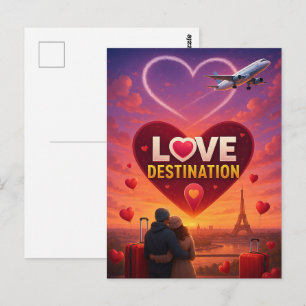 Romantic Love Destination Valentine’s Day Travel  Postcard