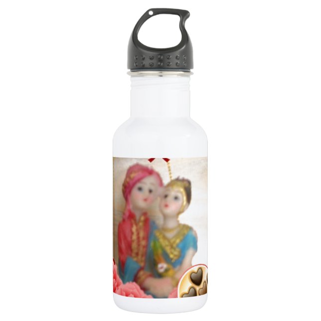 Romantic Love Heart Art Print 532 Ml Water Bottle (Front)