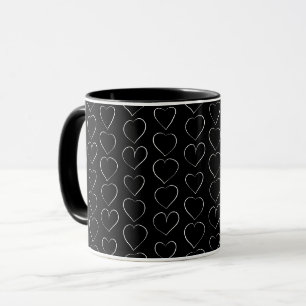 ROMANTIC LOVE HEART BLACK MUG
