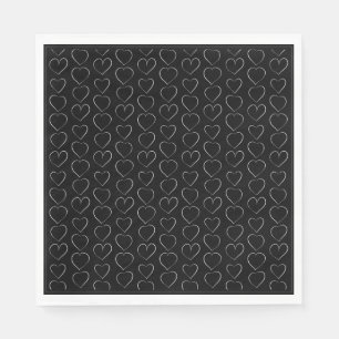 ROMANTIC LOVE HEART BLACK NAPKIN