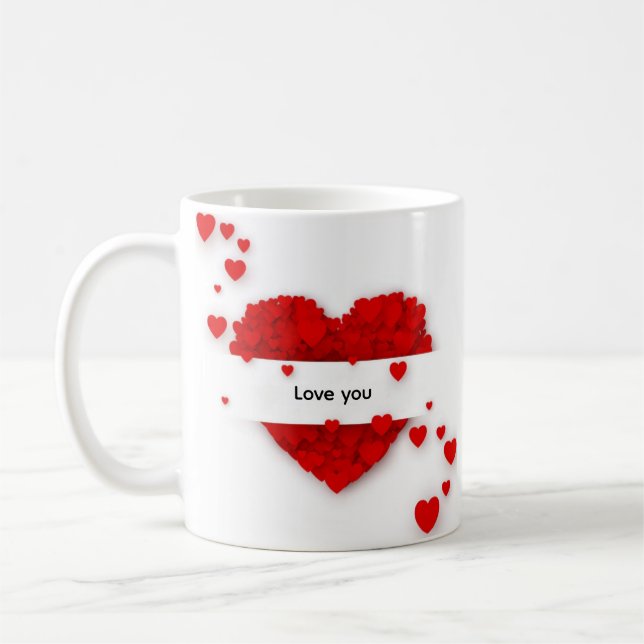Romantic Love Heart Coffee Mug (Left)