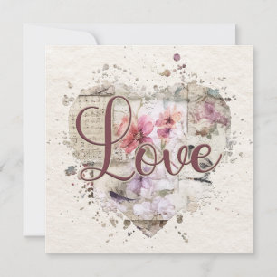 Romantic Love Heart Note Card