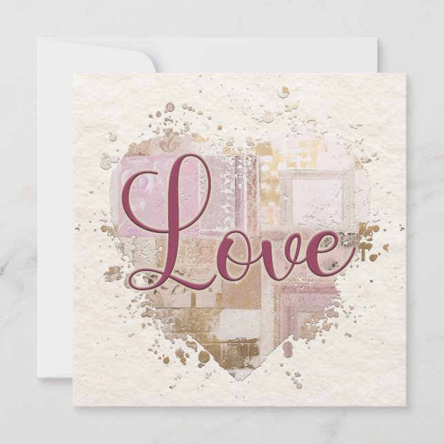 Romantic Love Heart Note Card  (Front)