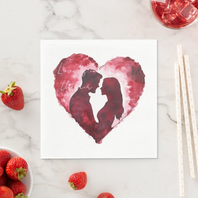 Romantic Love Heart Wedding Napkin (Insitu)