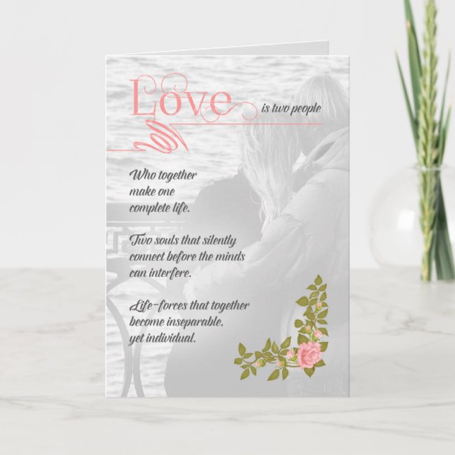 Romantic Love is Us Greeting from Soul Sonnets™ Card (Front)