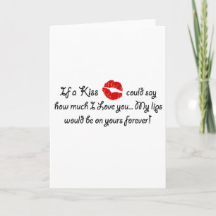 Romantic Love Kiss Quote Kissing Romance quotation Card