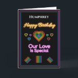 Romantic Love LGBT Rainbow Birthday Personalise Card<br><div class="desc">Romantic Love LGBT Rainbow Birthday Personalise Card is great to personalise and give to that special person in your life for their birthday.  It is modern and unique to send. Personalise it.</div>