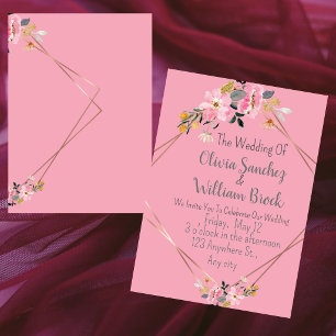 Romantic Love Magical Pink Wedding  Invitation