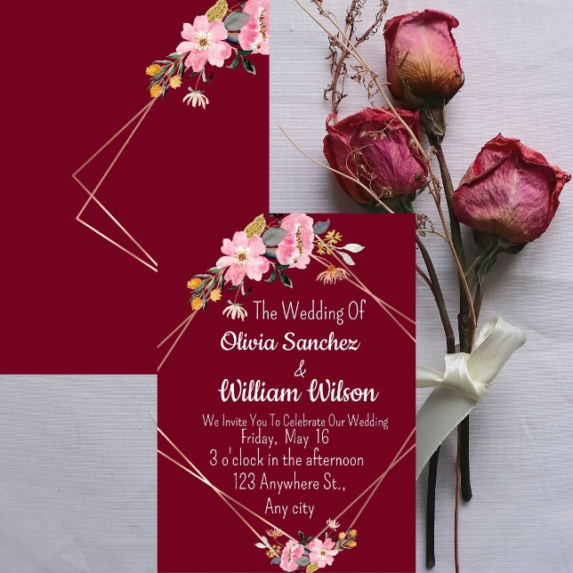 Romantic Love Magical Red Wedding  Invitation (Creator Uploaded)