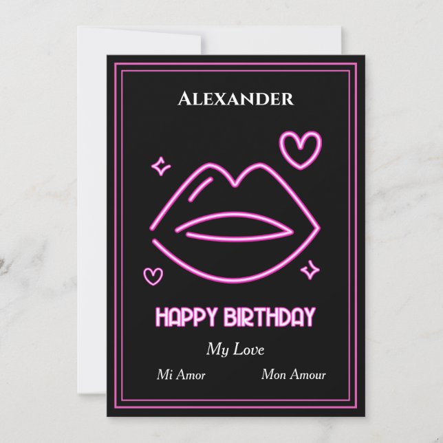 Romantic Love Man Sweetheart Birthday Personalise  (Front)