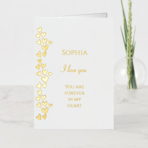 Romantic Love Mini Hearts Foil Greeting Card