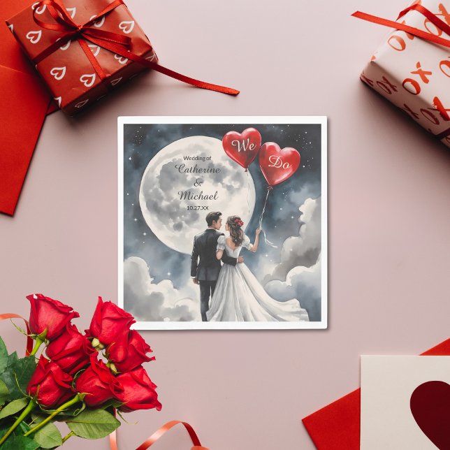 Romantic Love On Cloud Nine Fairytale Wedding Napkin (Creator Uploaded)