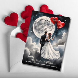 Romantic Love On Cloud Nine Fairytale Wedding Thank You Card