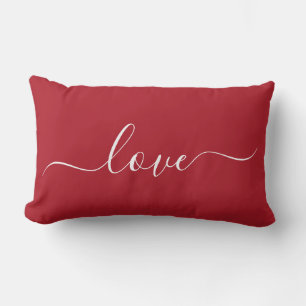 Romantic Love Pillow Red and White
