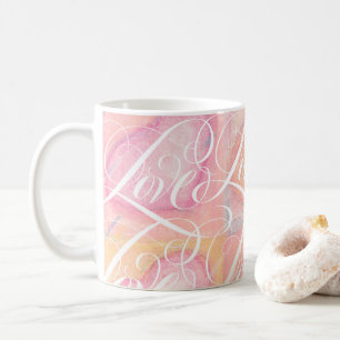 Romantic LOVE Pink Valentine's Day Lettering Coffee Mug