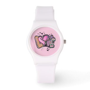 Romantic love pink watch