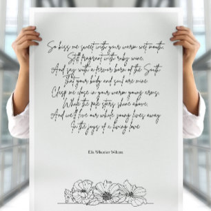 Romantic love poem by Ella Wheeler Wilcox Poster