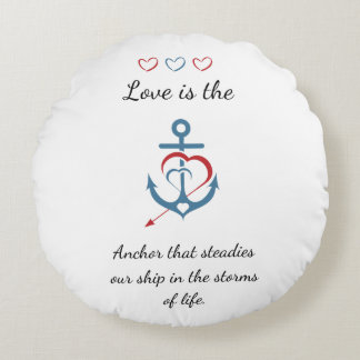 Romantic Love Poem Modern Valentine Cute  Round Cushion
