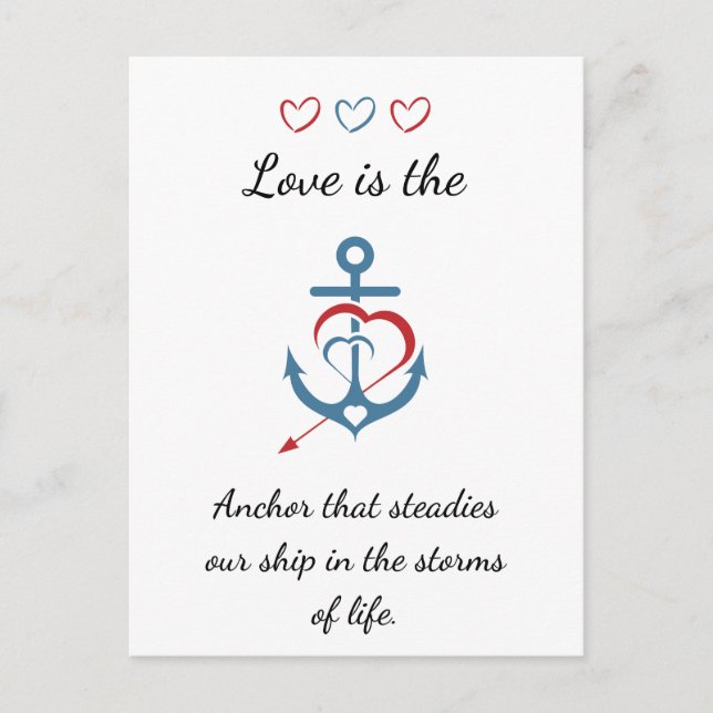 Romantic Love Poem Modern Valentine Postcard (Front)