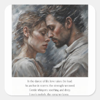 Romantic Love Poem Valentine Art  Square Sticker