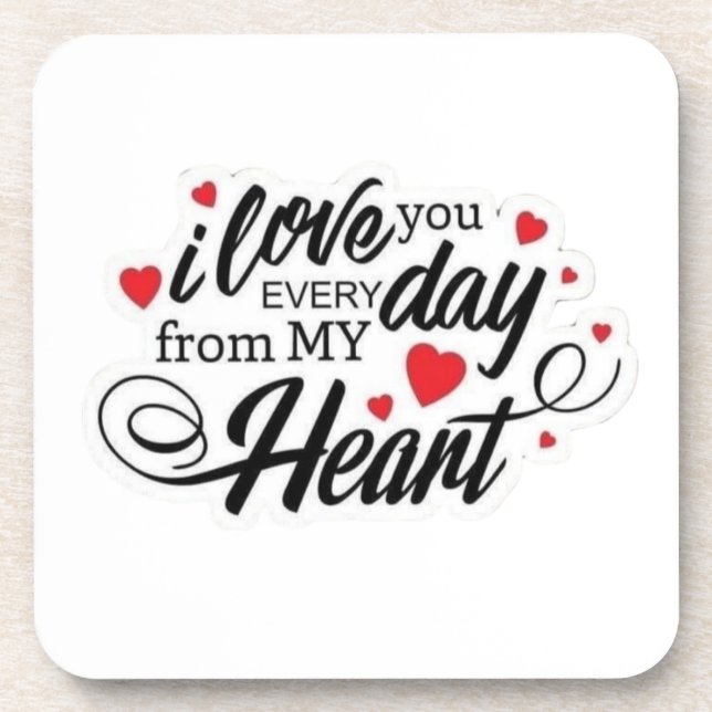 Romantic Love Quote Coaster (Front)