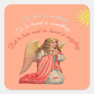 ROMANTIC LOVE QUOTE PINK DECORATIVE STICKER