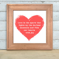 romantic love quote, red heart stylish script