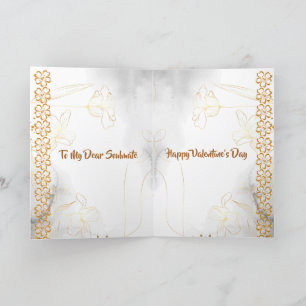 Romantic Love Quote Soulmate Floral Valentine   Holiday Card