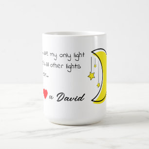 Romantic Love Quote with Moon Vector Art Coffee Mug