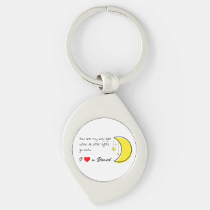 Romantic Love Quote with Moon Vector Art Key Ring