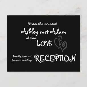 Romantic Love Reception Card   Black